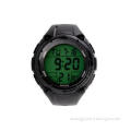 Unisex Black Multifunction Sport Watch EL Backlight With St